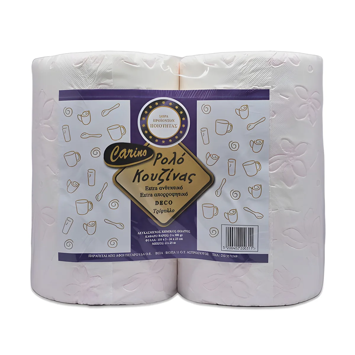 Carino Deco Χαρτί Κουζίνας 3φυλλο 2τεμ. x400gr