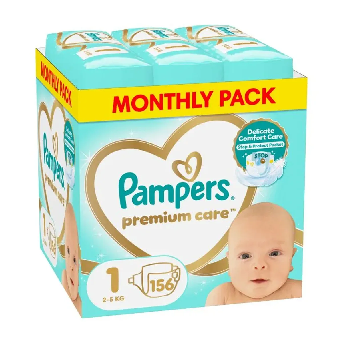 Πάνες Pampers Premium Care Monthly Pack Νo1 (2-5kg) 156τεμ