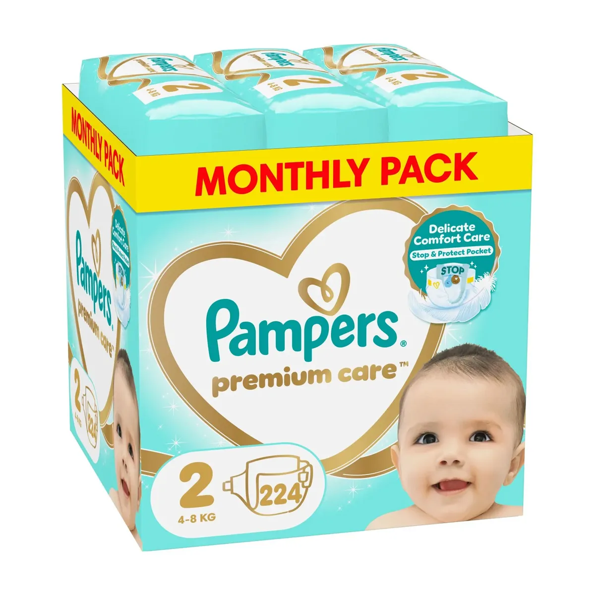 Πάνες Pampers Premium Care Monthly Pack Νο2 (4-8kg) 224τεμ