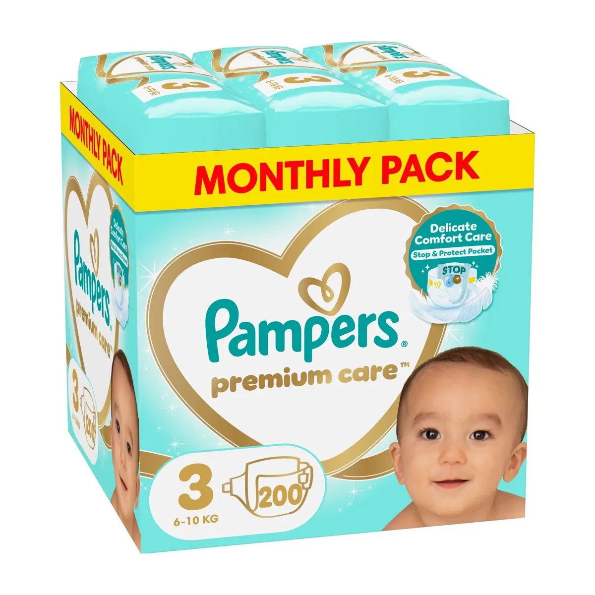 Πάνες Pampers Premium Care Monthly Pack Νο3 (6-10kg) 200τεμ