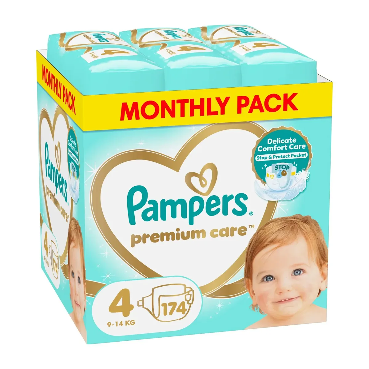 Πάνες Pampers Premium Care Monthly Pack Νο4 (9-14kg) 174 τεμ