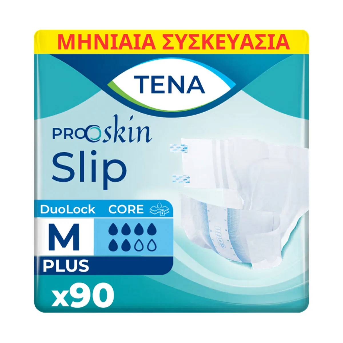 Tena Πάνα Ακράτειας Ενηλίκων Proskin Slip Plus Medium Monthly Pack 90τεμ.
